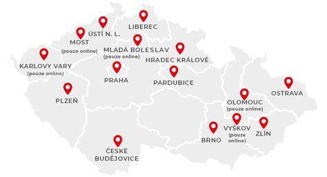 Mapa poboček Fokus Optik v ČR a SR