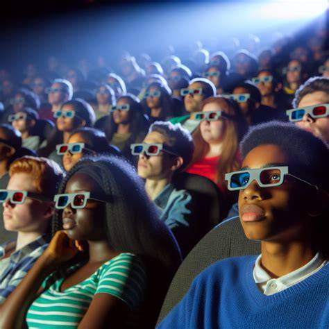 kino 3D projektor a publikum