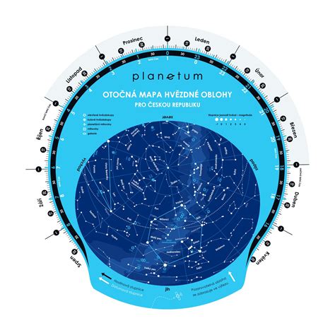 ilustrační mapa hvězdné oblohy vhodná pro děti