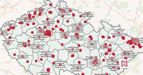 mapa dvou poboček optiky