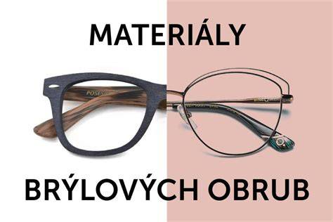 diagram materiálů brýlových obrub