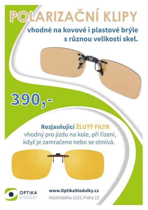 Sluneční ochrana dioptrických brýlí a klipy