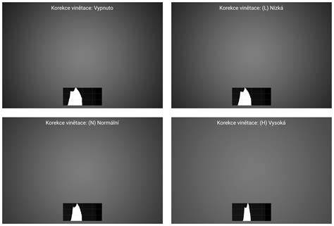 korekce objektivu, vinětace a distorze diagram