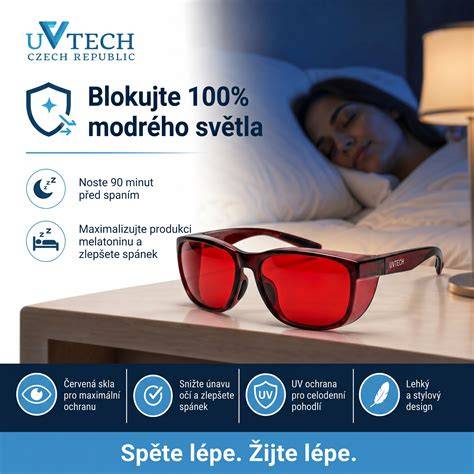 modré a červené provedení brýlí