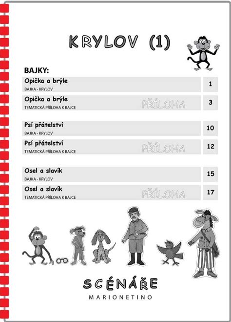 ilustrace krylov bajky opice a brýle