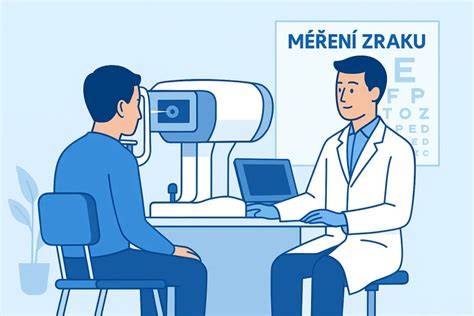 infografika oční péče a měření zraku